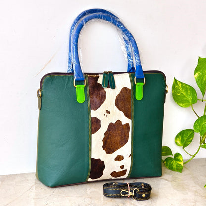 Recycled Coloured Leather Laptop Tote Bag, Padded Internal Section - JayKayBoutiqueOnline