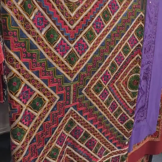 Indian Mirrorwork Hand Made Bedspread