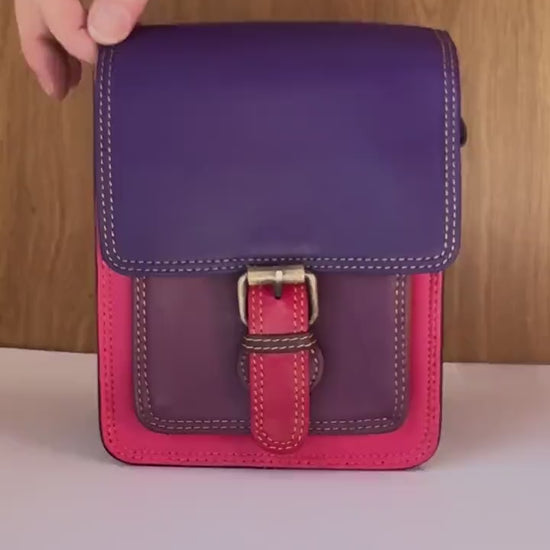 Recycled Leather Crossbody Satchel