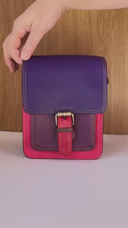 Recycled Leather Crossbody Satchel