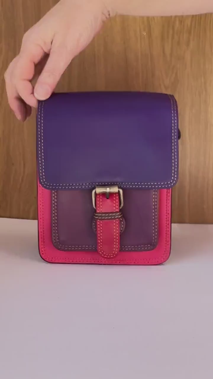 Recycled Leather Crossbody Satchel