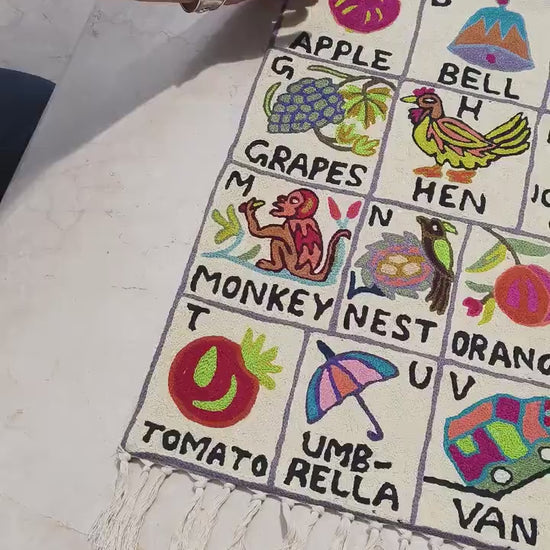 Handmade Alphabet Tapestry for Babies and Kids in Landscape Wall Hanging