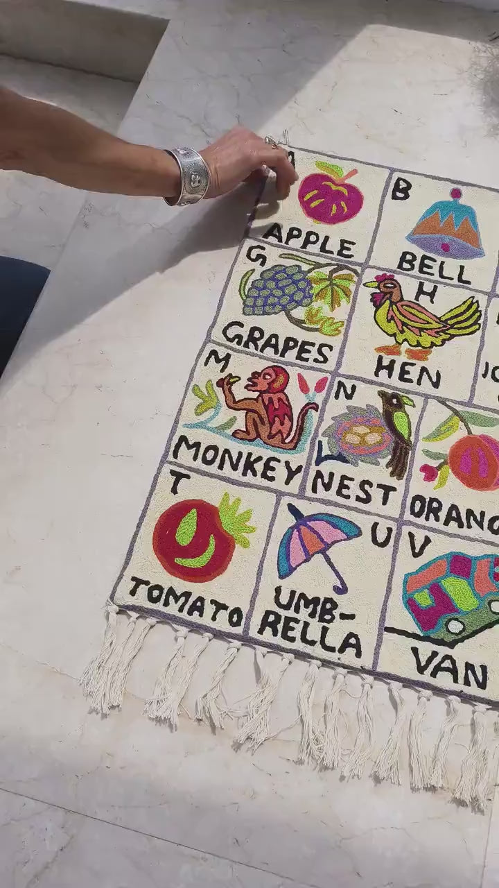 Handmade Alphabet Tapestry for Babies and Kids in Landscape Wall Hanging