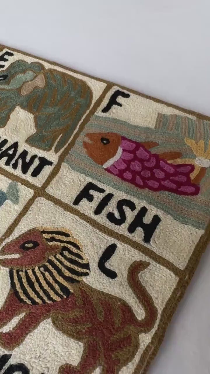 Handmade Alphabet Tapestry Landscape Wall Hanging