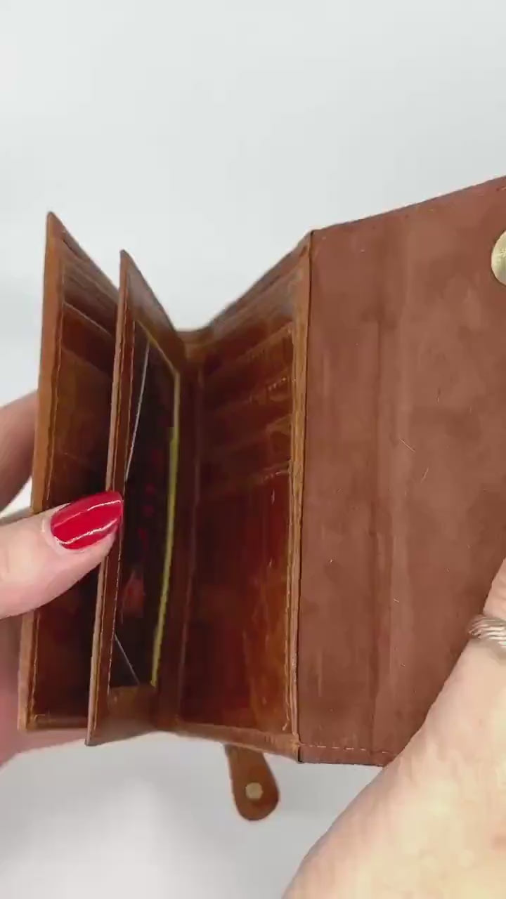 Leather Purse with Cowhide; Zipped Coin Pouch & Multi-Card Slots, Photo/ID Display