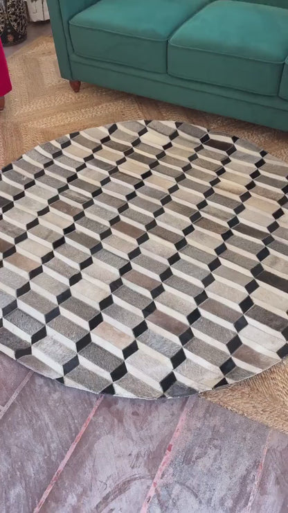 Hair-On Bovine Cowhide Rug 3D Pat