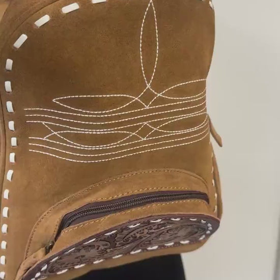 Convertible Suede Backpack