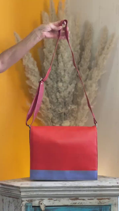 Recycled Leather Messenger Bag