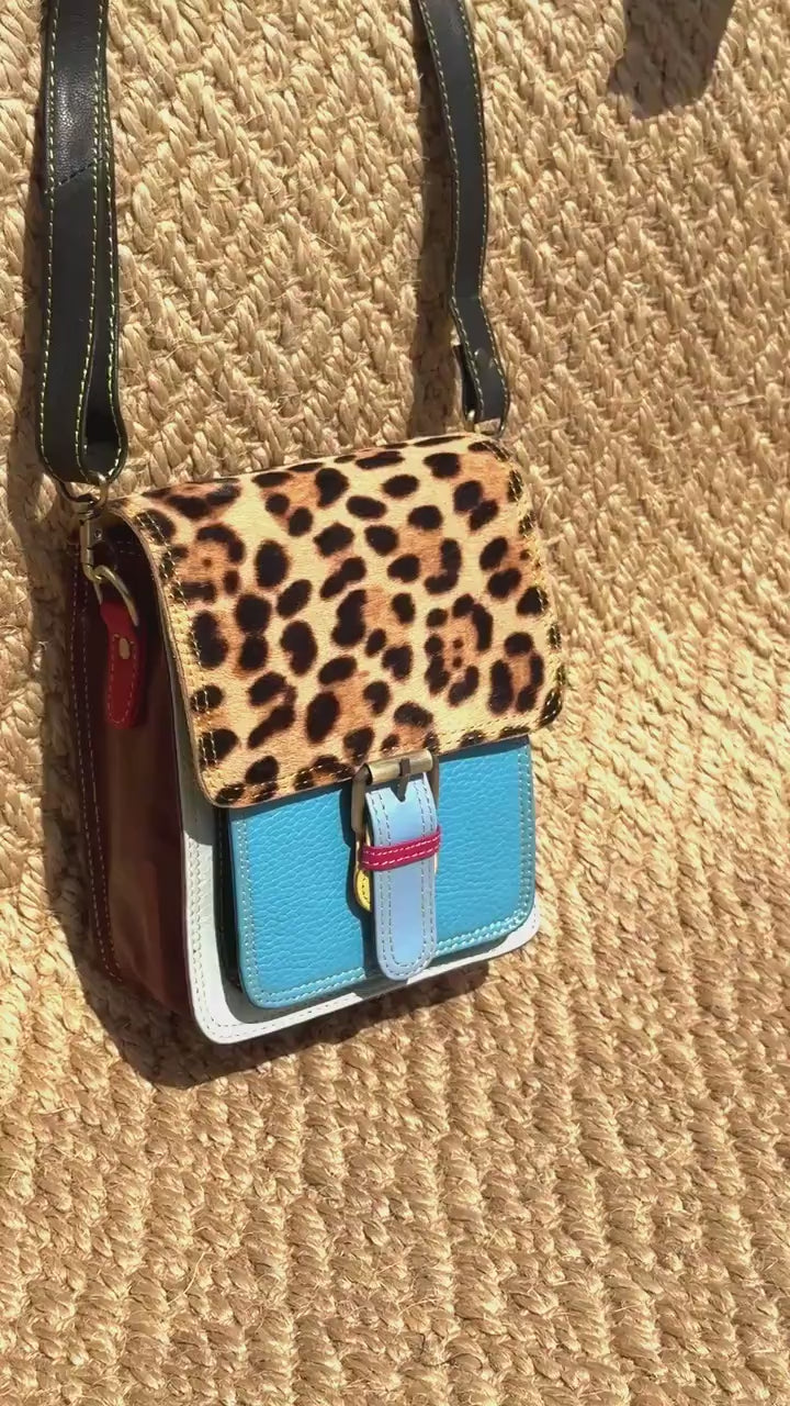 Recycled Leather Crossbody Bag