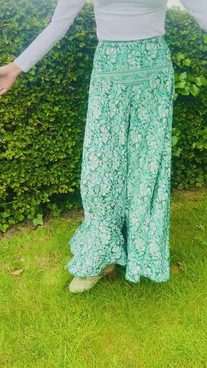 Palazzo Wide Leg Culottes flattering front V Panel Elasticated back panel
