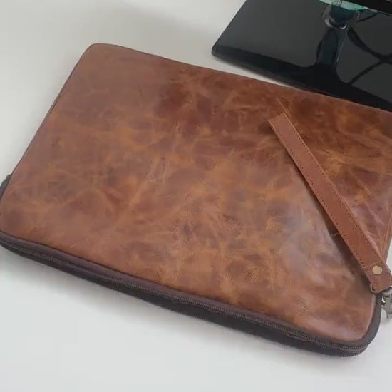 Full Grain Leather Laptop Sleeve 14inch