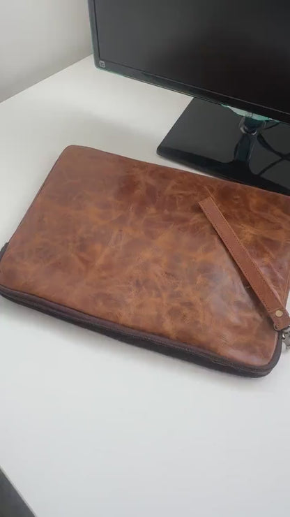 Full Grain Leather Laptop Sleeve 14inch