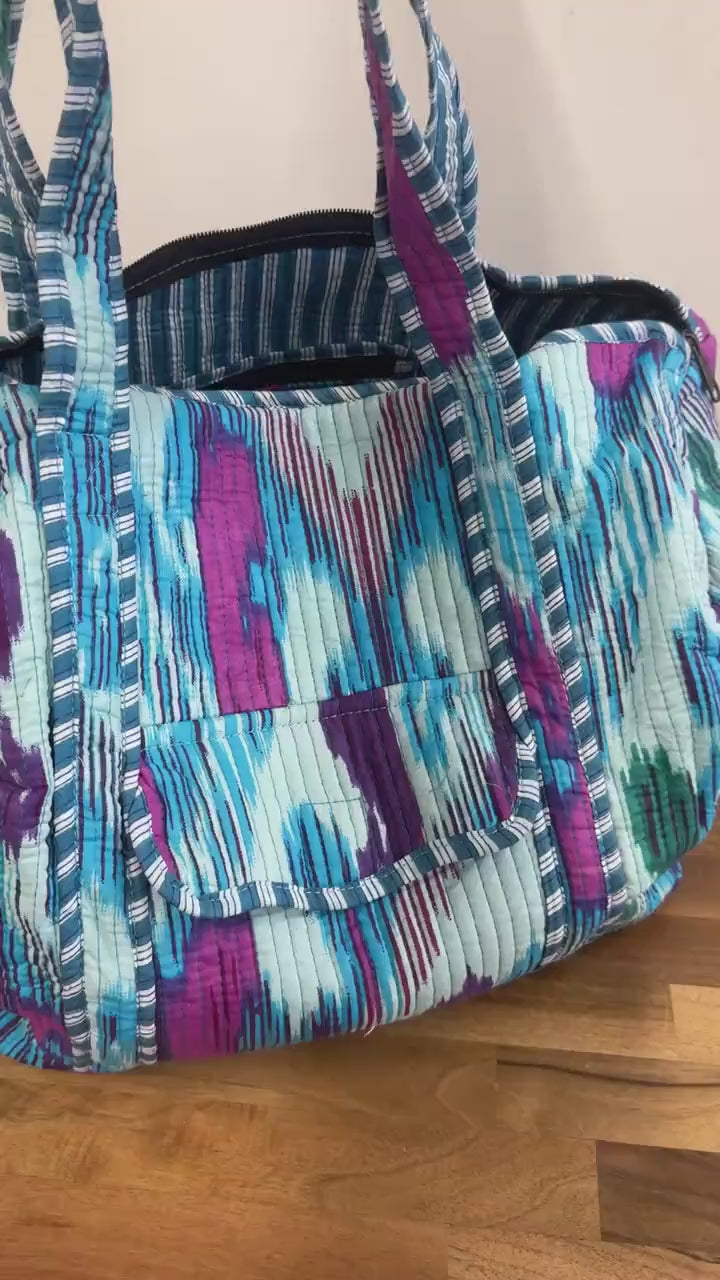 Cotton Quilted Weekender Bag