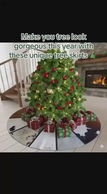 Cowhide Christmas Tree Skirt 58”