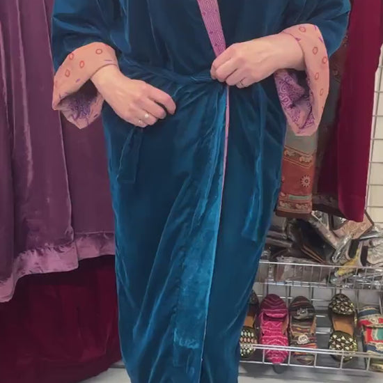 Blue Velvet Robe in Various Styles
