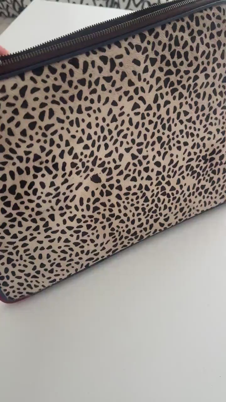 Laptop Sleeve Coloured Leather and Hide on